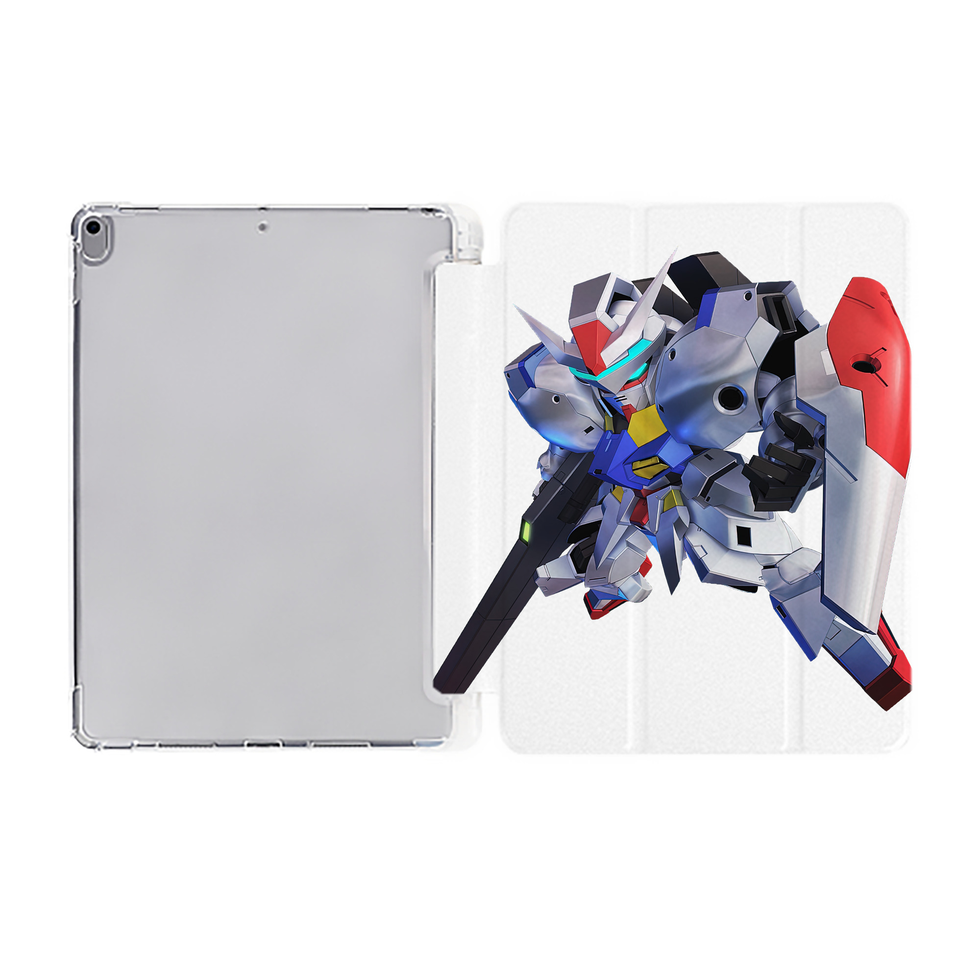 （画像用） 機動戦士ガンダム Mobile Suit Gundam IPad ケース ペン収納付き 三つ折りスタンド PUレザー×シリコン 対応機種9.5/10.5/10.9インチ